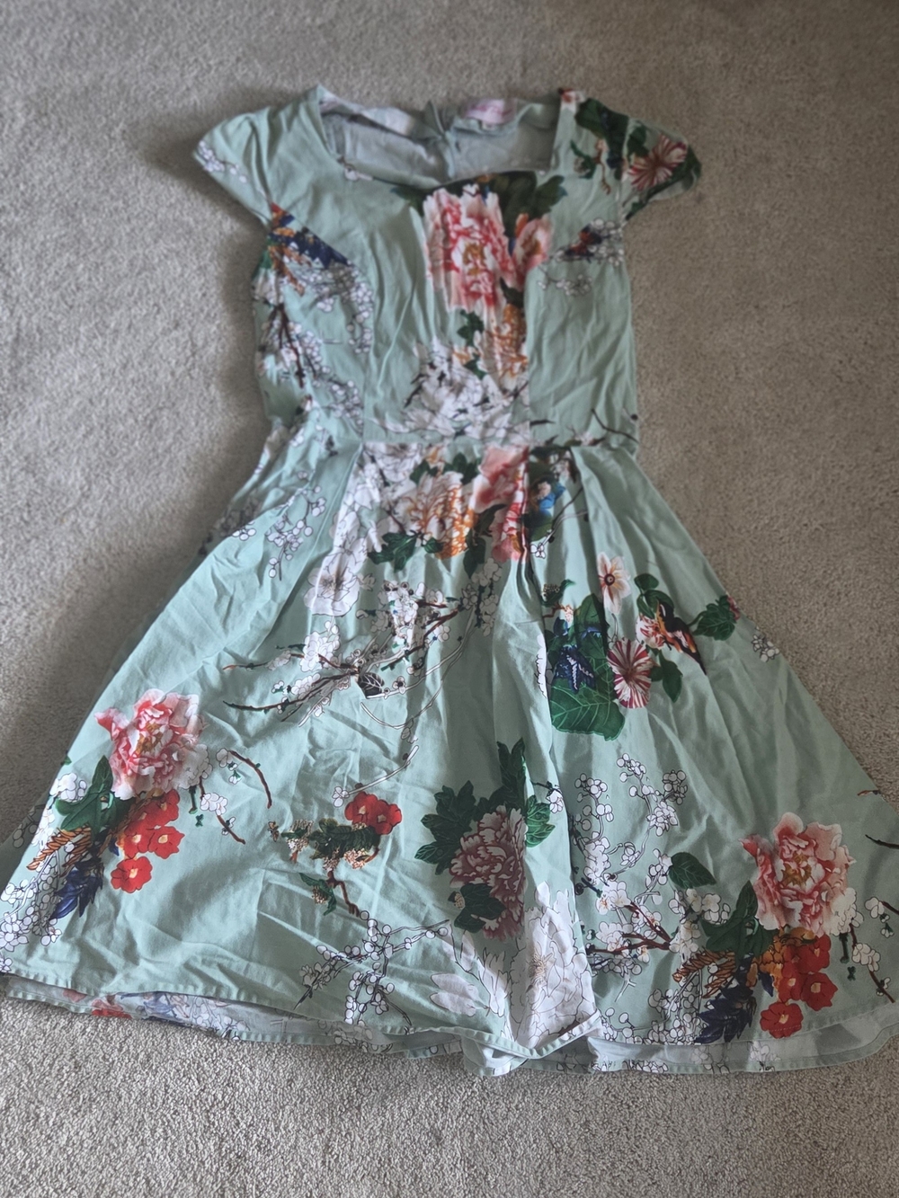 Mint Floral Fit & Flare Mini Dress